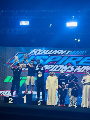 Muhammad Burashid and Saad Turki win first places in the Extreme Bike category in the Inspire Sports Championship.